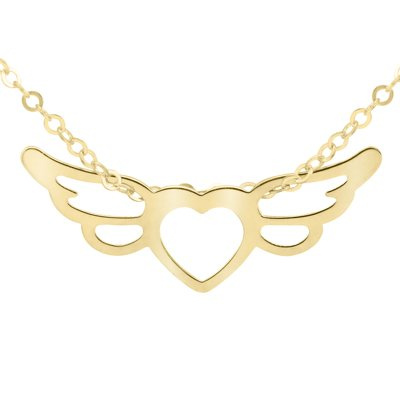 Złoty Naszyjnik pr. 333 Serce ze skrzydłami