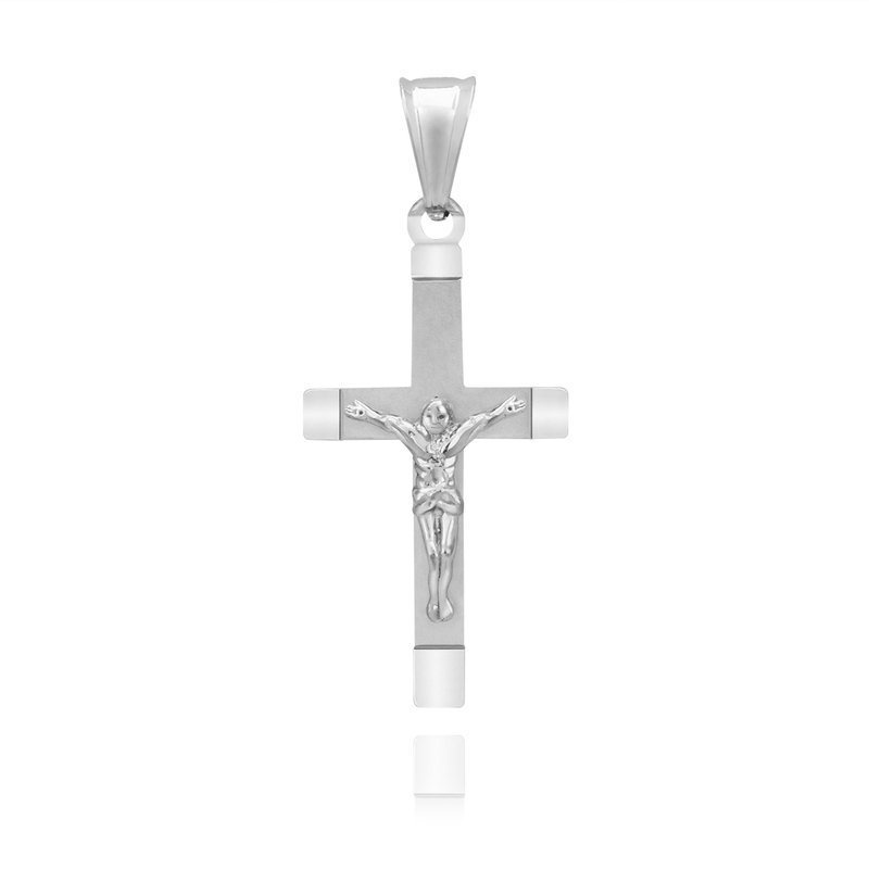 Srebrny 925 Krzyżyk z Jezusem Komunia Chrzest 