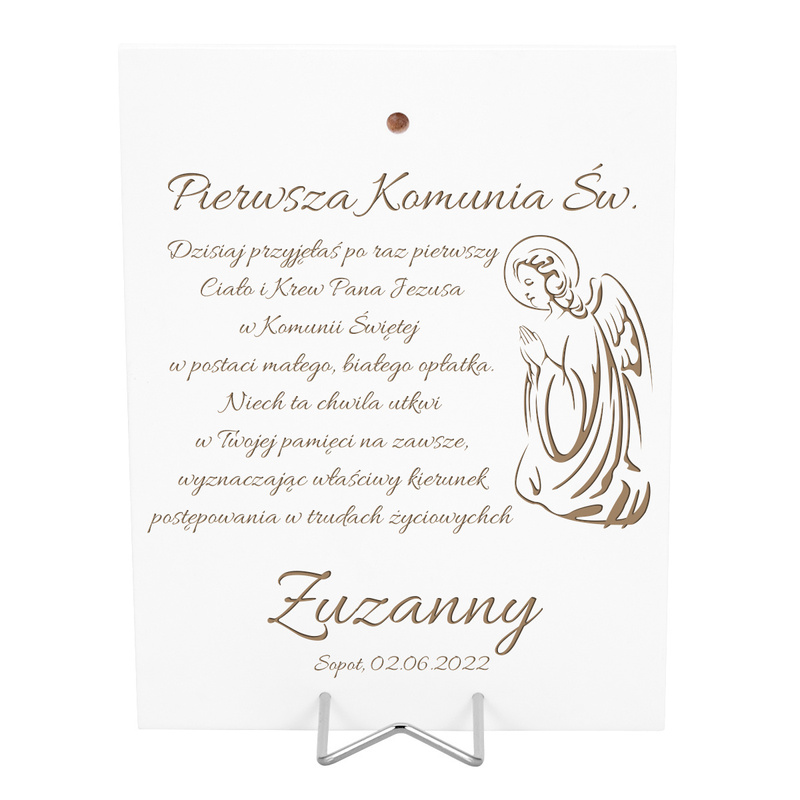 Posrebrzany obrazek - Pamiątka Pierwszej Komunii Świętej.