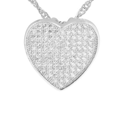 Srebrna zawieszka pr. 925 płaskie serce mikrosetting