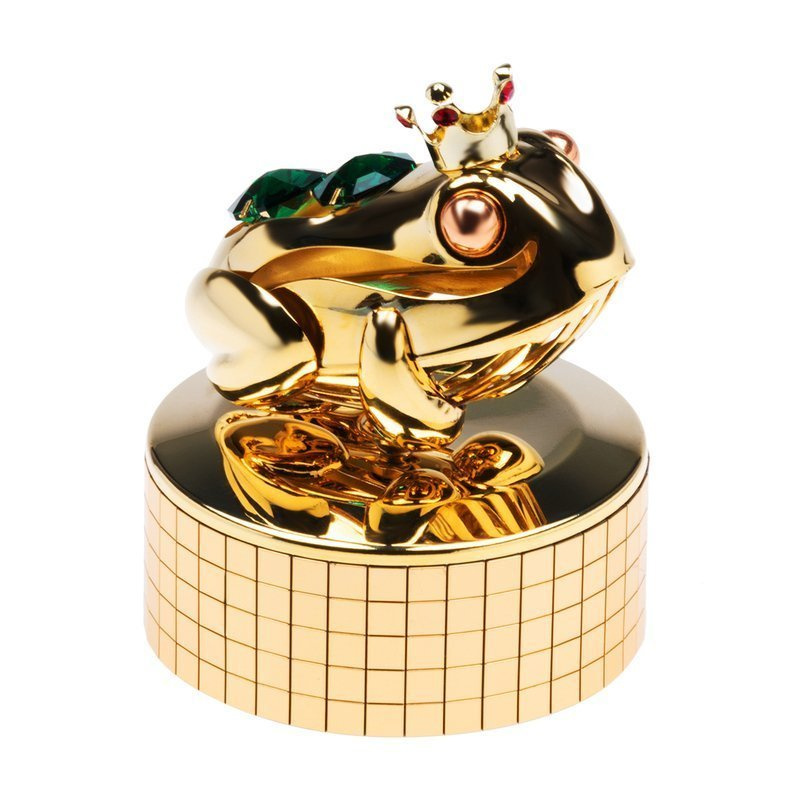 Piękna Pozytywka Żaba Swarovski