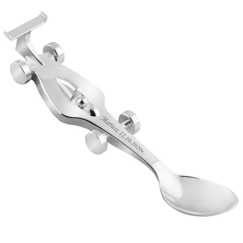 Posrebrzana łyżeczka wyścigówka