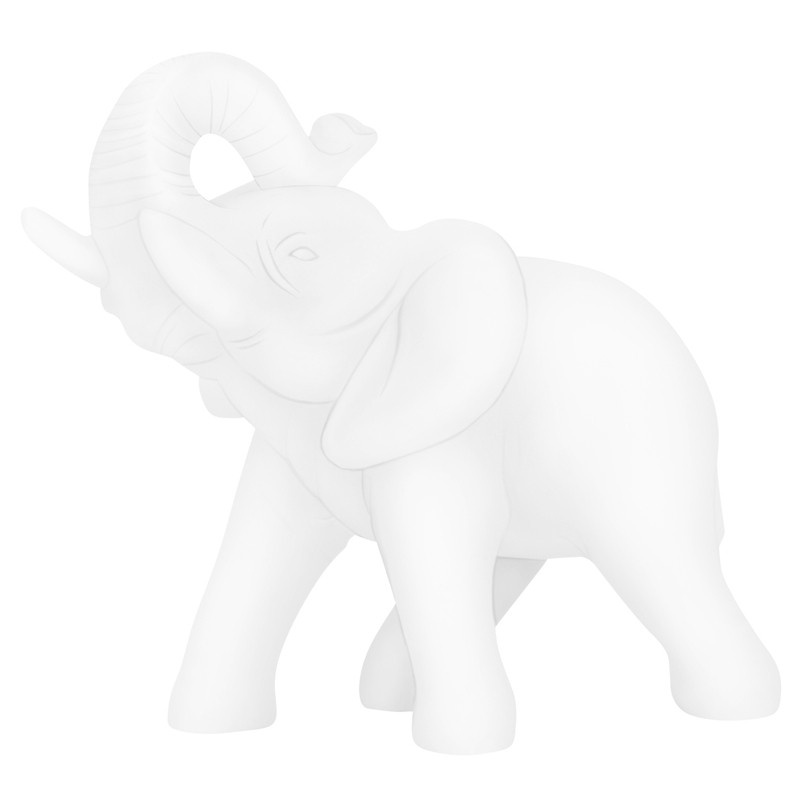 Słoń z uniesioną trąbą - Figurka z alabastru.