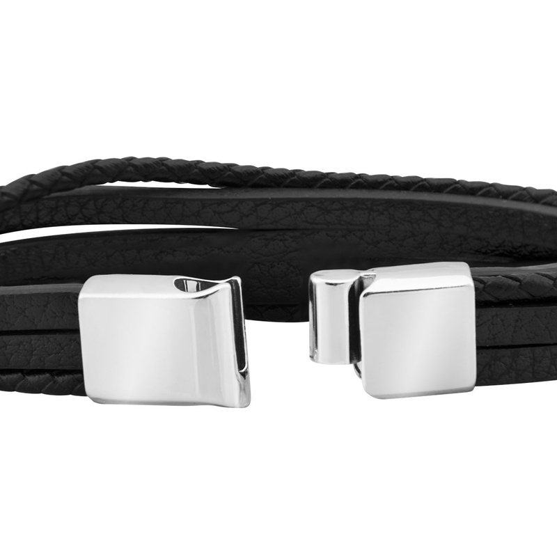 Bransoletka z eko skóry stal 316 L