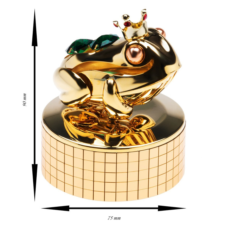 Piękna Pozytywka Żaba Swarovski