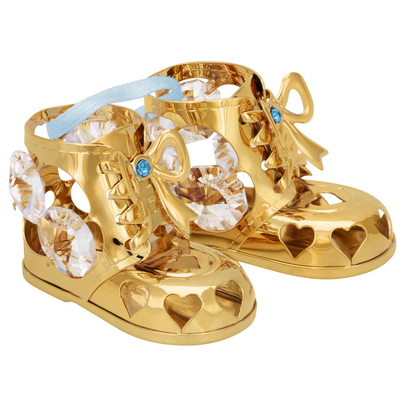 Buciki Swarovski- niebieskie