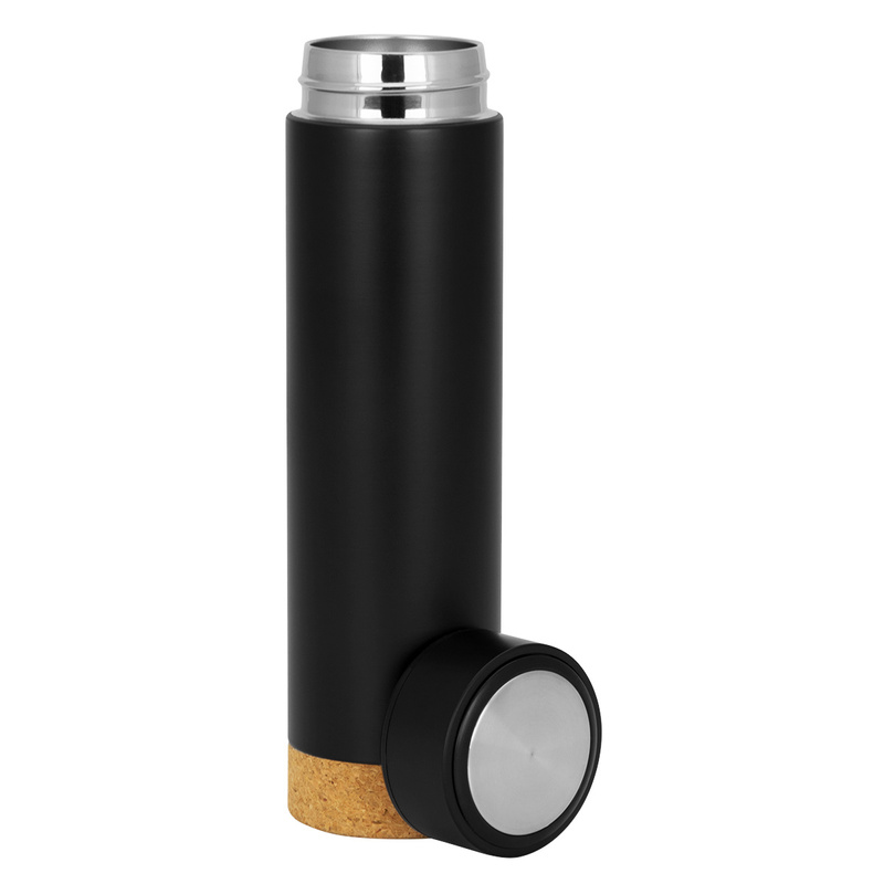 Termos 450 ml / Czarny z podstawą korkową.