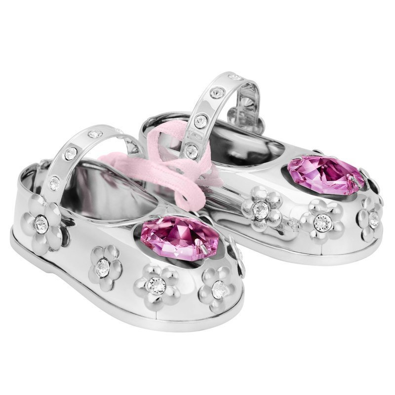 Buciki Swarovski Platerowane Srebrem Róż