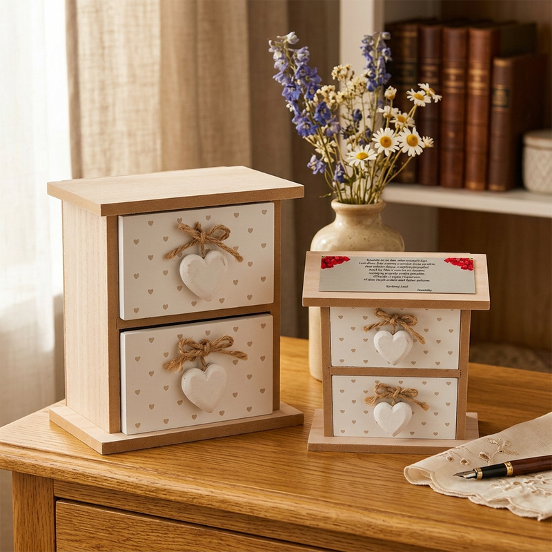 Prowansalska Szkatułka Retro 2 szuflady