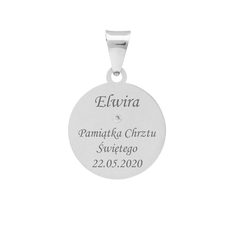 Srebrny medalik pr. 925 Matka Boska Grawer