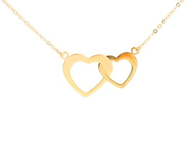 Naszyjnik łańcuszek dwa złączone serca złoto pr. 0.333 PREZENT