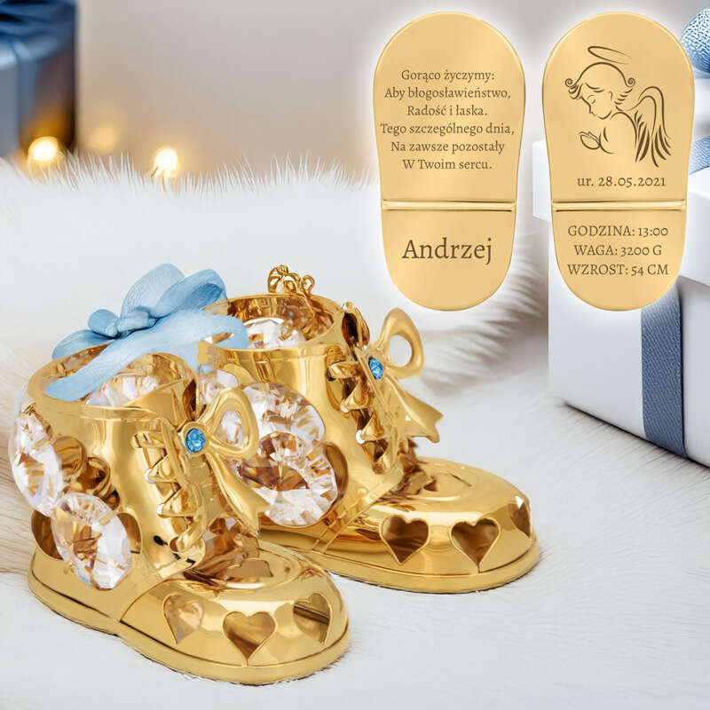 Buciki Swarovski- niebieskie