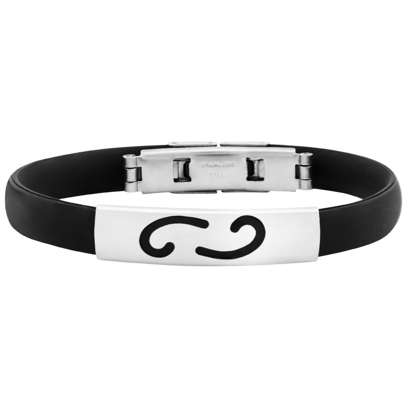 Bransoletka ze stali szlachetnej ze znakiem zodiaku Rak