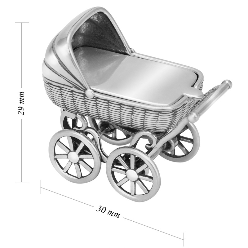 Srebrny wózek / pamiątka prezent na Chrzest / pr. 925