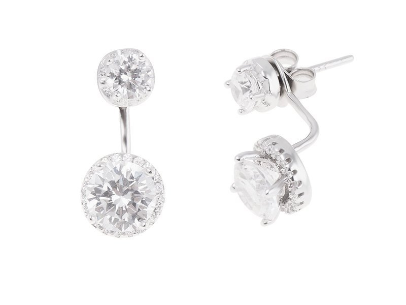 Srebrny komplet z cyrkoniami pr. 925 zausznice i wisiorek