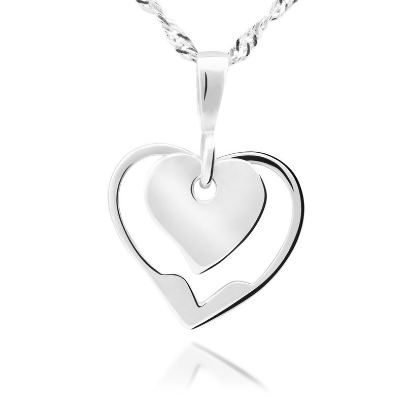 Serce w sercu Srebro 925 Walentynki