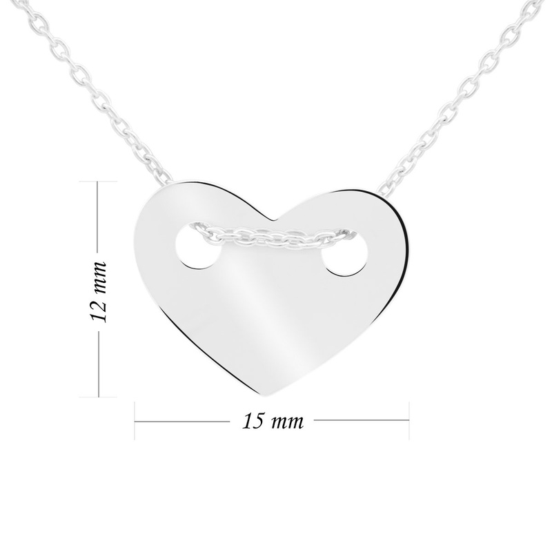 Srebrny Naszyjnik pr. 925 z zawieszka serce 44,5 cm