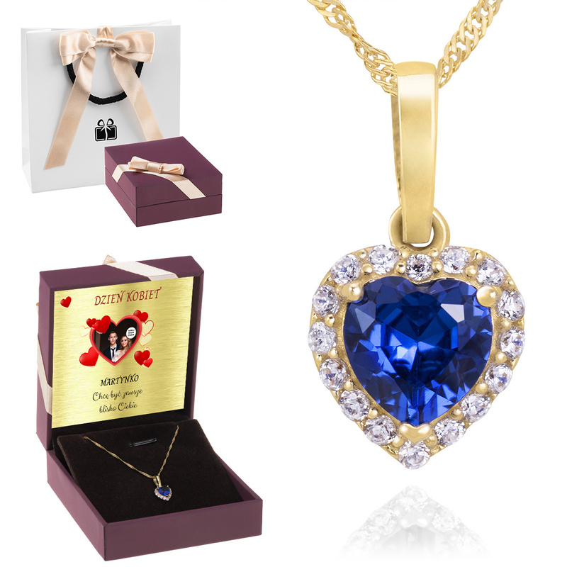 Wisiorek w kształcie serca z cyrkoniami