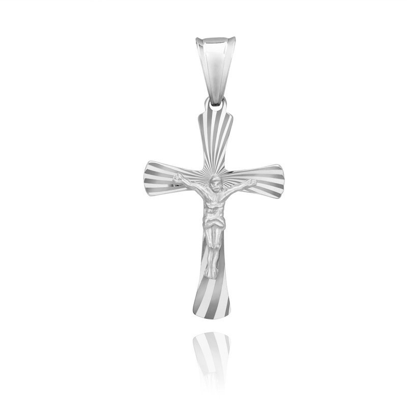 Srebrny 925 Krzyżyk z Jezusem Chrzest Komunia Bierzmowanie