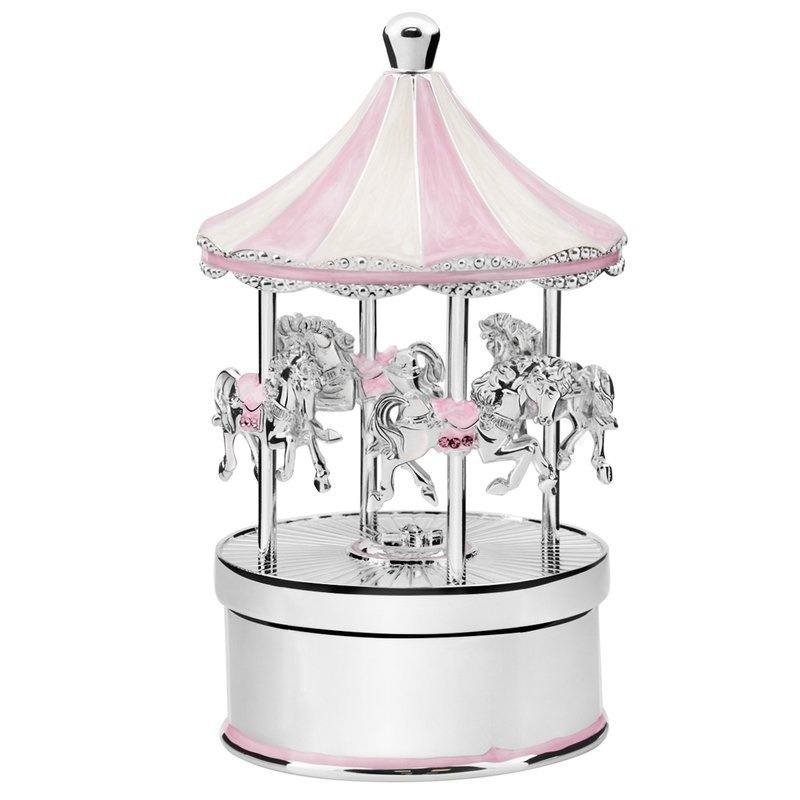 Pozytywka Różowa Karuzela Posrebrzana 