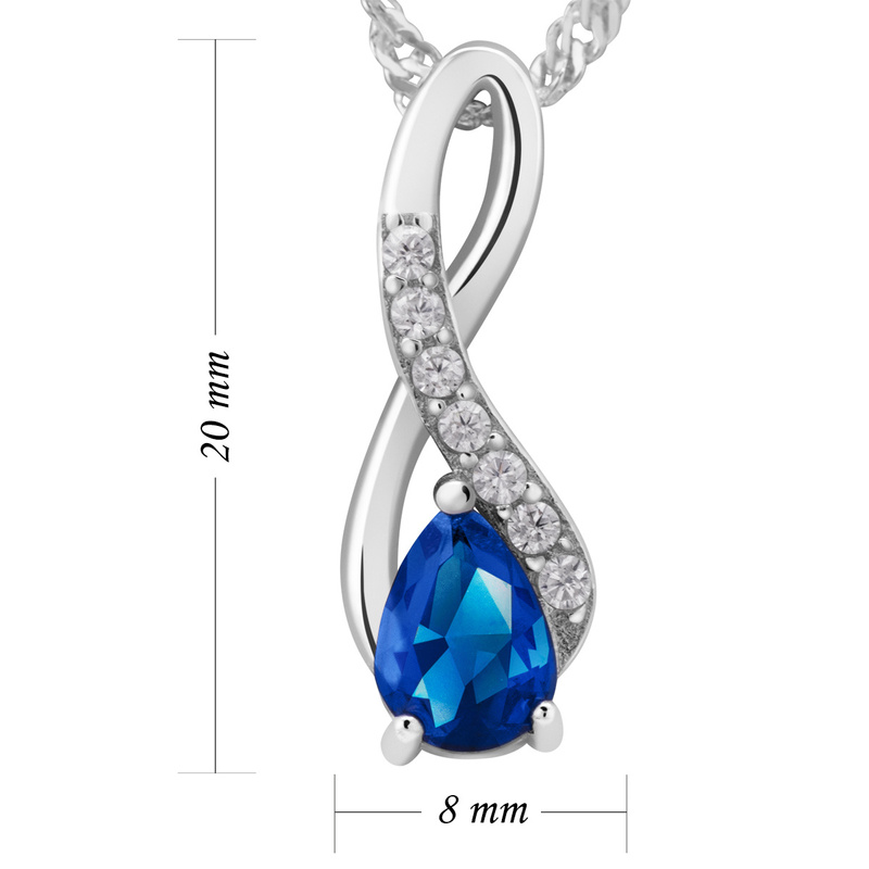 Srebrny komplet z cyrkoniami pr. 925 biała łezka ozdobiona białymi cyrkoniami