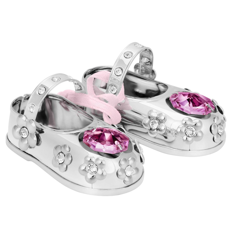 Buciki Swarovski Platerowane Srebrem Róż