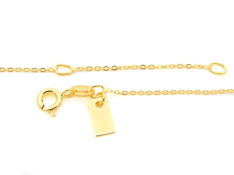 Srebrny Naszyjnik pr. 925 serce złocony z zawieszką i blaszką przy zapięciu 41-44,5 cm regulowane