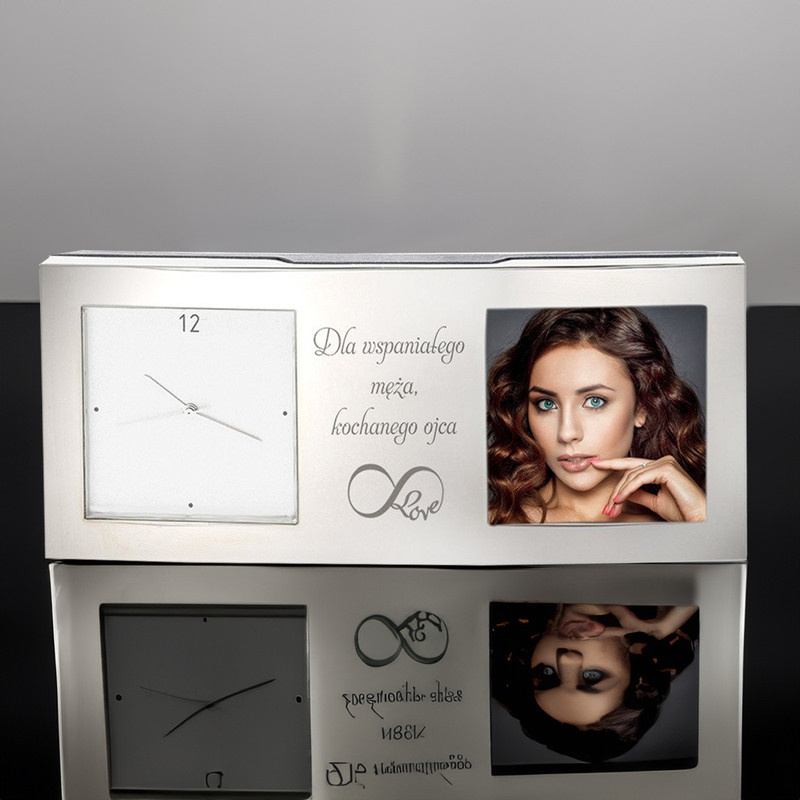 Metalowy zegar kwarcowy biurko z ramka