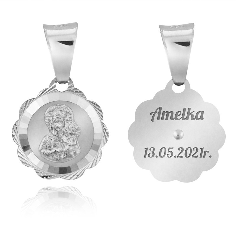Srebrny Medalik Matka Boska Częstochowska