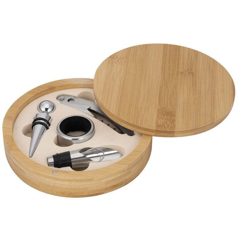 Mały Zestaw Akcesoriów Do Wina Na Ślub Bambus