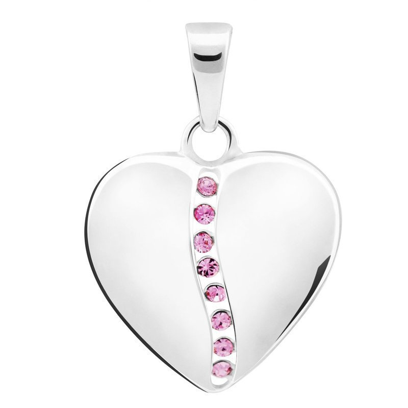 Wisiorek serce wypukłe róż