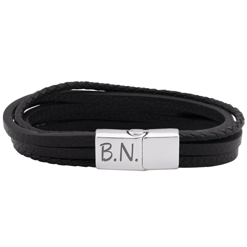 Bransoletka z eko skóry stal 316 L