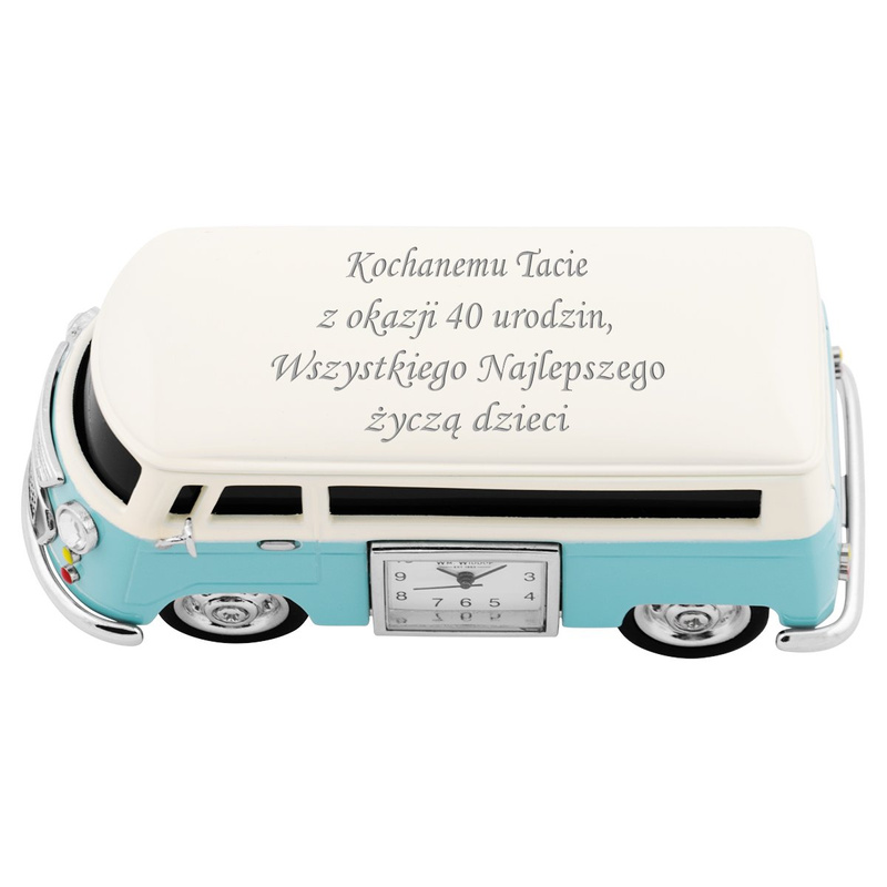 Zegar Camper Van Ogórek Niebieski
