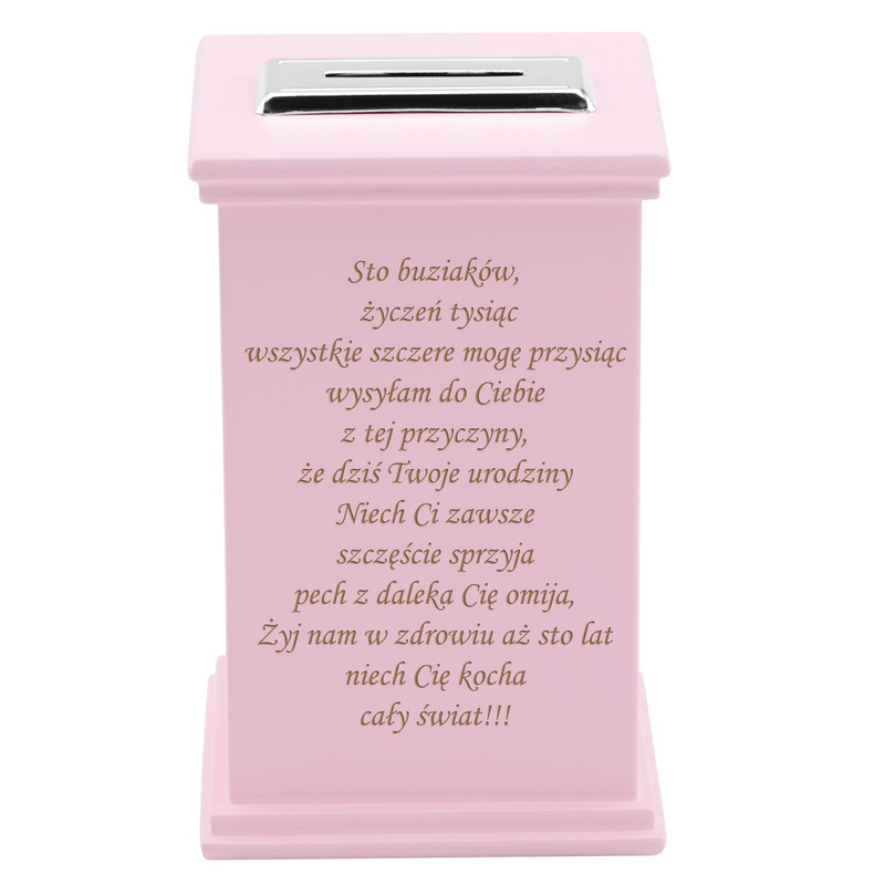 Skarbonka z aniołkiem różowa