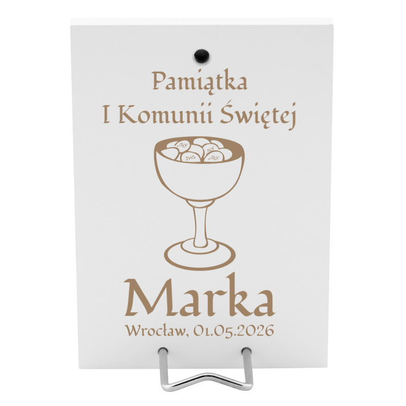 Obrazek Srebrny Chłopiec Pamiątka na I Komunię Św.