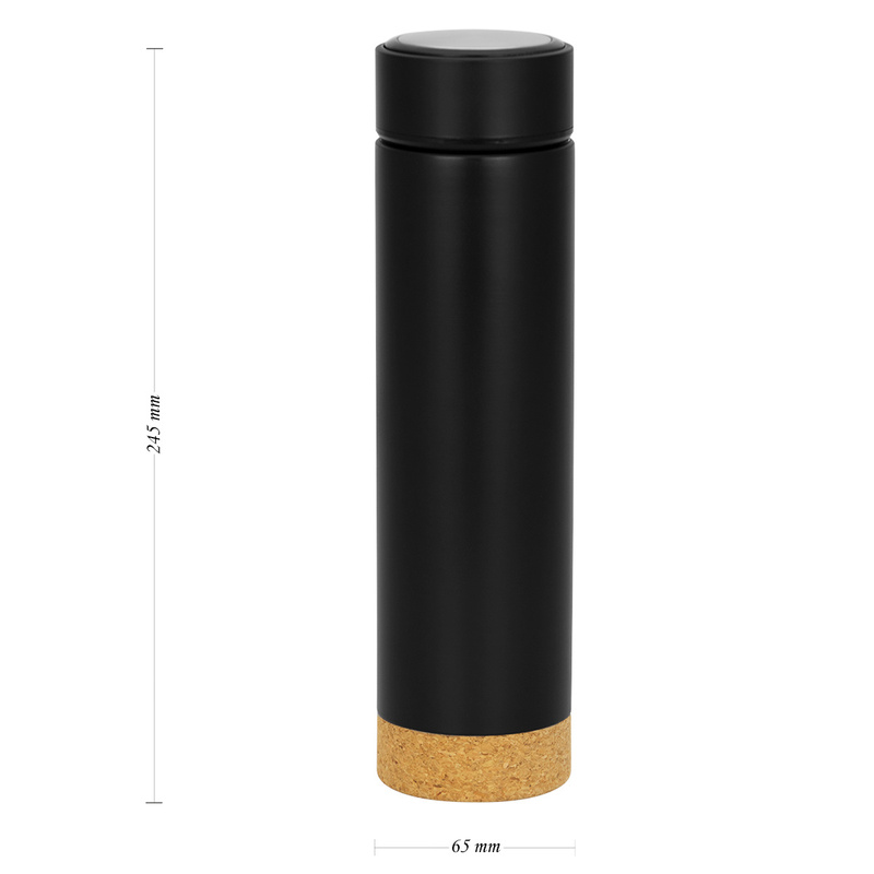 Termos 450 ml / Czarny z podstawą korkową.