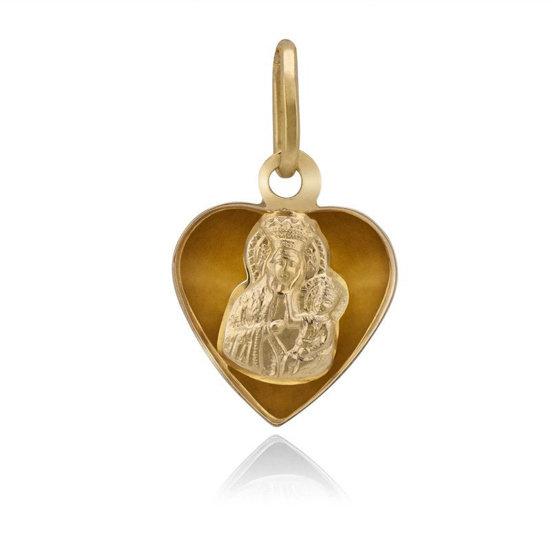 Złoty medalik serce 585 Wypukły tył 