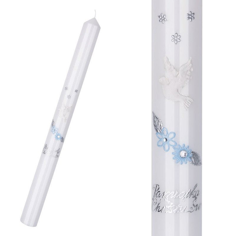 Świeca Gołąb do chrztu na chrzest dziecka chrzciny