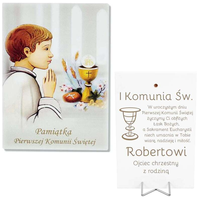 Obrazek - Pamiątka Pierwszej Komunii Świętej dla chłopca.