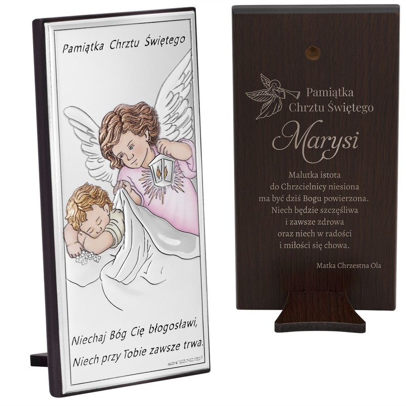Obrazek na chrzest Anioł Stróż
