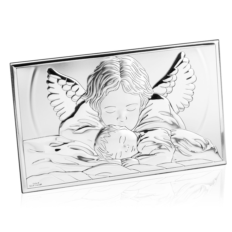 Obrazek Anioł Stróż 12x20 cm chrzest roczek Prezent