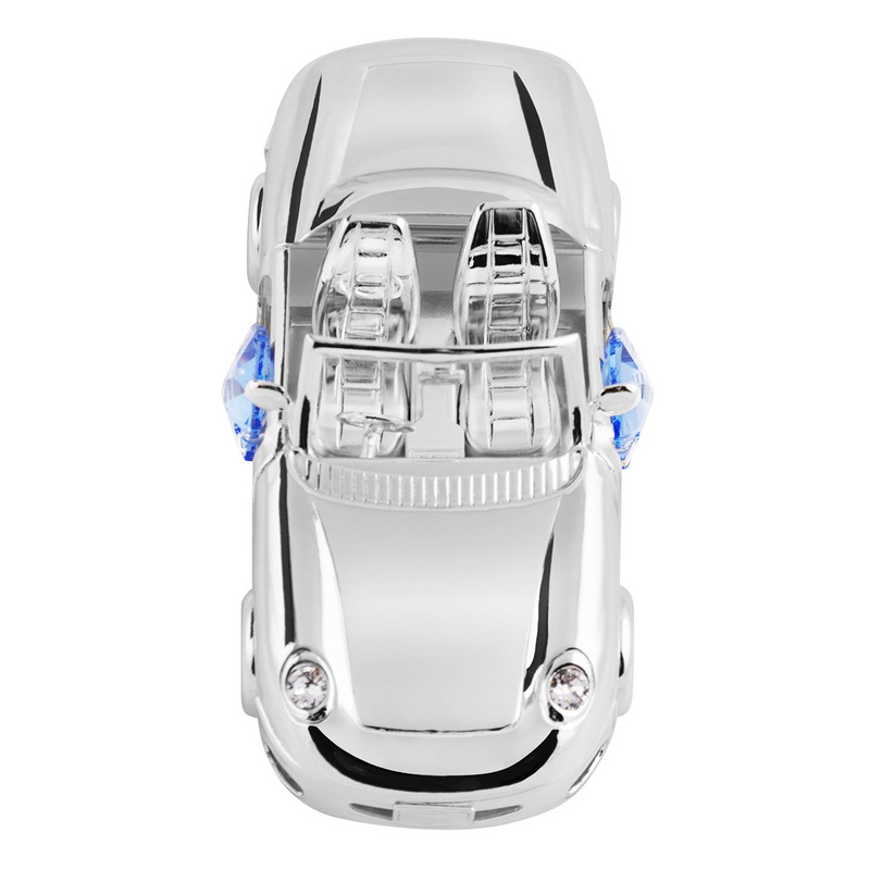 Srebrne Auto Niebieskie Kryształy Swarovski