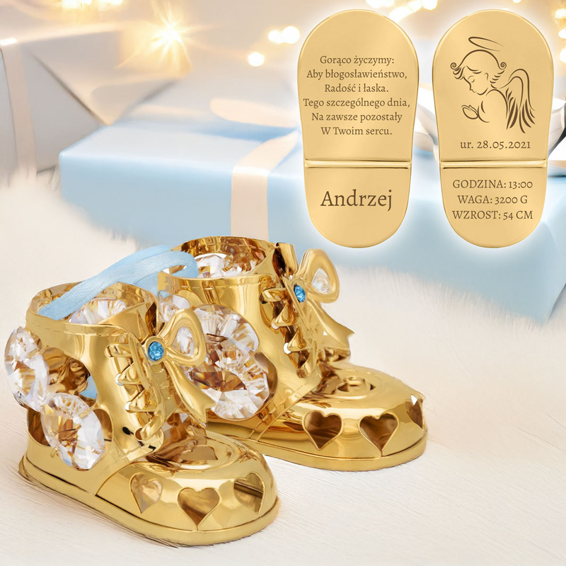 Buciki Swarovski- niebieskie
