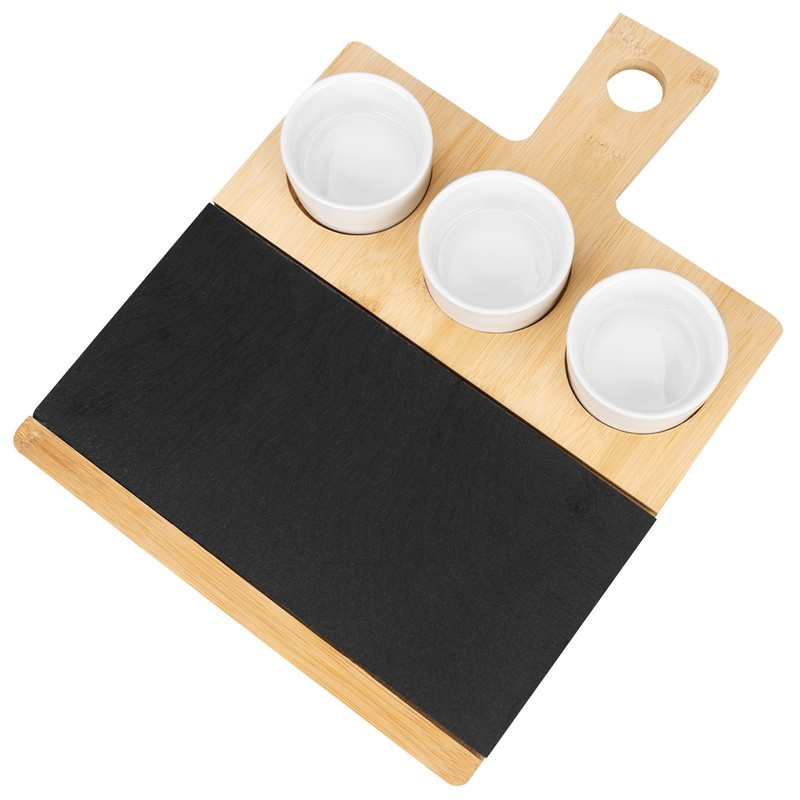 Zestaw miseczek do dipów z deską z łupka