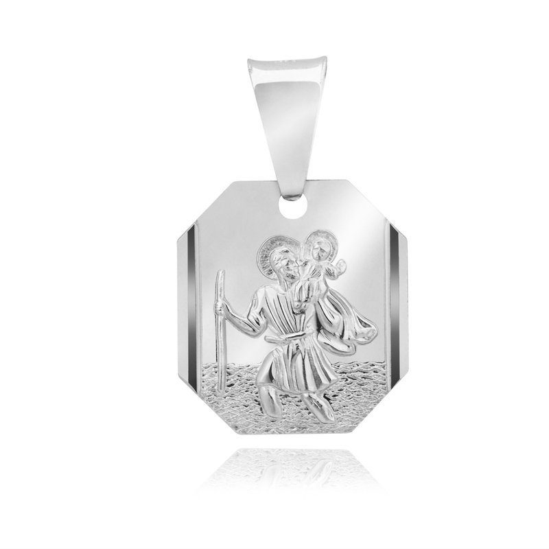 Srebrny Medalik Ze Świętym Krzysztofem