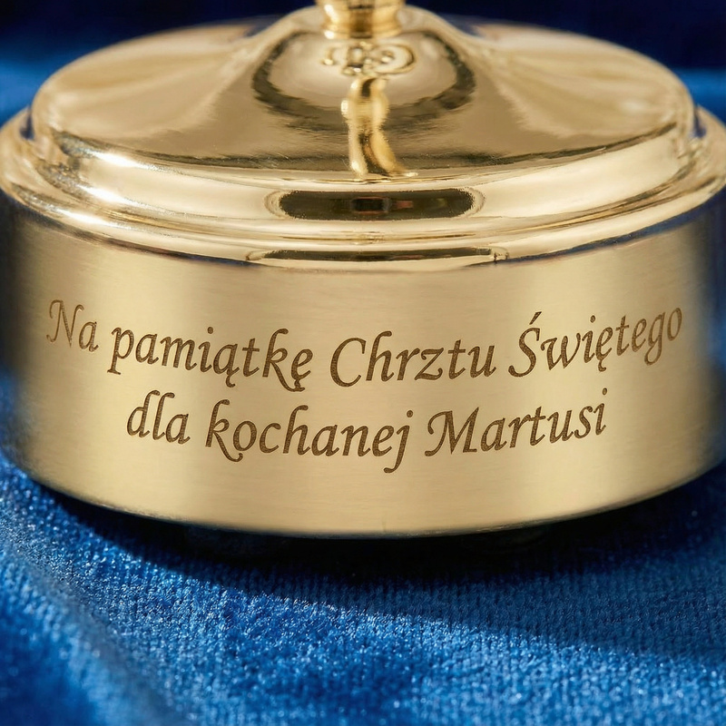 Pozłacana pozytywka Elfik z kryształem