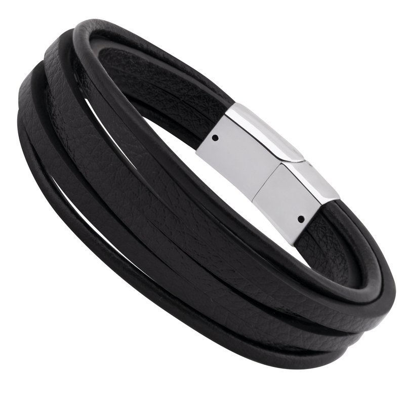 Bransoletka z eko skóry stal 316 L