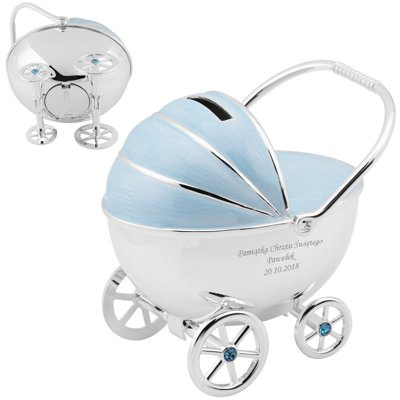 Skarbonka Wózek błękit 