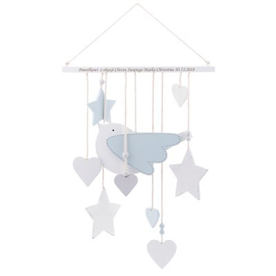 Zawieszka z gwiazdkami i Ptakiem niebieska "Petit Cheri"