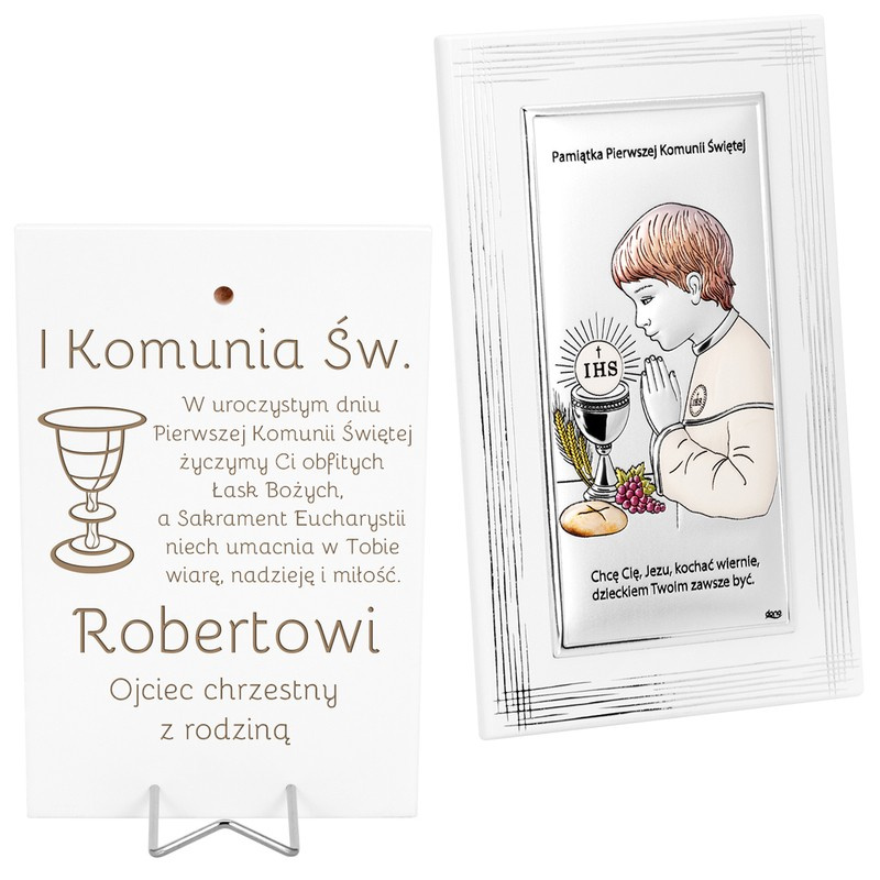 Obrazek - Pamiątka Pierwszej Komunii Świętej dla chłopca.